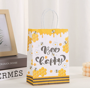 Sac cadeau DAMAI Bee pour la rentrée scolaire et les anniversaires avec poignée, sacs en papier kraft imperméables pour friandises de fête, emballages de cadeaux - Product Image 3