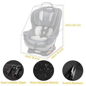 Mochila de Viaje Acolchada para Asiento de Coche, Mochila Grande y Resistente para Asientos de Coche, Bolsa de Transporte para Asiento de Coche para Control de Equipaje en Aeropuertos - Product Image 4