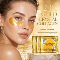 Vente en gros de masques pour les yeux en hydrogel de beauté personnalisés en or 24 carats, patchs de gel pour les yeux à la vitamine C et au collagène pour éclaircir les cernes
