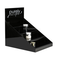 Présentoir de produits cosmétiques au détail POS personnalisé 4 rangées de supports en acrylique foncé de comptoir pour vernis à ongles gel spécial Gellac