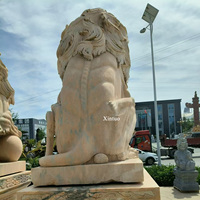 Sculpture de lion en marbre traditionnelle 3D sculptée et gravée, grande taille, en pierre naturelle, pour l'extérieur, Feng Shui, marque Xintuo, vente chaude