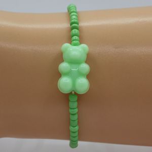 Lindo oso acrílico pulsera de dibujos animados Gummy Jelly Color <span class=keywords><strong>para</strong></span> mujeres hecho a mano pulsera con cuentas niñas joyería regalos - Product Image 6