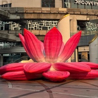 Grande fleur de lotus gonflable accrocheuse, fleur d'eau gonflable à thème floral pour place publique/festival culturel/exposition