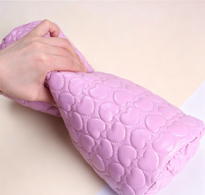 Coussin repose-main en cuir PU rose pour manucure, amovible et lavable, pour salon et usage domestique - Product Image 3