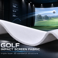Tissu de projection ignifuge et silencieux pour simulateur de golf intérieur 4K HD, structure triple couche de 3,2 m de large