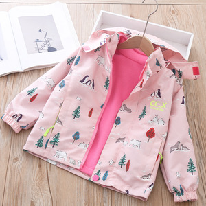 สินค้าใหม่ขายส่งในตลาดจีน เสื้อแจ็คเก็ตสีชมพูสำหรับเด็กผู้หญิง เสื้อโค้ทเด็ก - Product Image 1