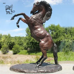 BLVE גדול חיצוני קישוט גן מתכת קפיצות סוס פסל יצוק ברונזה סוס פיסול למכירה