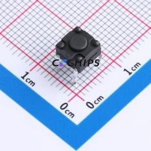 TSW06111-045B331BA Tactile Switch Through hole-4P,6.1x6.1mm Switch Single Pole Single Throw Round Button 1.8N 6.1mm - Product Image 1