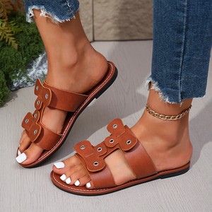 ashion New Slippers Womens Fashionable Thick Sole <b>Sandals</b>-Word With Open Toe Non-slip Women-Word Cool916 - Product Image 2