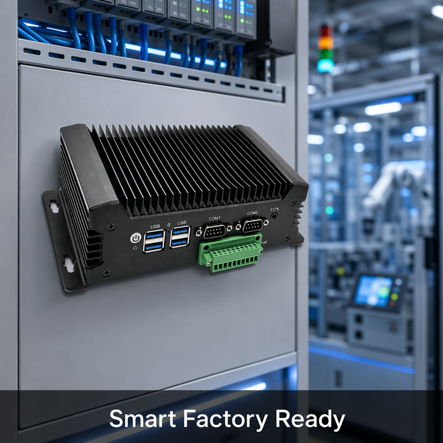 YCT Rugged Fanless Industrial Embedded Computer Aluminum Chassis Intel N100 4GB-32GB RAM Win10/11/Linux Edge Computing IoT
