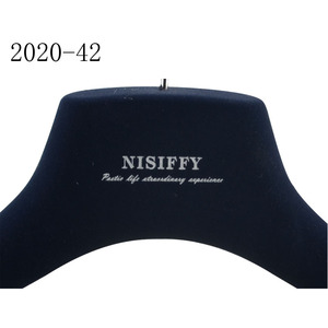 Rộng Vai nhung đen móc áo cho nam giới của quần áo cho cửa hàng hiển thị-Chất lượng cao nhung & vải móc áo - Product Image 2