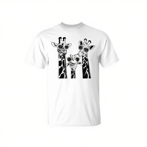 T-shirt coordinata con occhiali da sole a tema giraffa per la famiglia, per le vacanze estive e il safari - Product Image 2