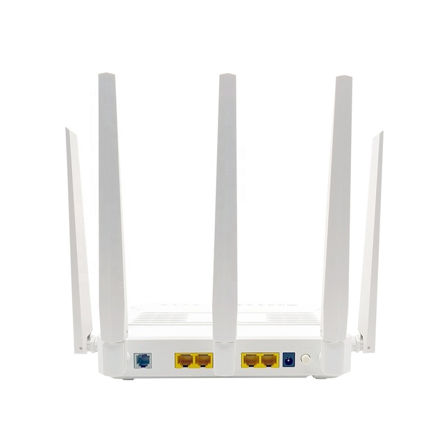 Wholesale ZC-521X6-E5 ONU ONT with WiFi 6 AX3000 Dual Band Router 4GE+1POTS+AX3000 Optical Fiber Equipment with 12V Power Supply