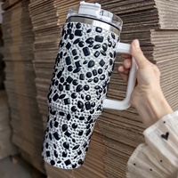 Nouvelle Arrivée Gobelet Isotherme en Acier Inoxydable à Double Paroi avec Strass Scintillants Diamantés 40oz pour Cadeaux et Boissons