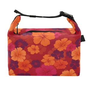 Bolsa de almuerzo con diseño tropical de hibisco y puesta de sol de Hawái, bolsa con aislamiento térmico para pícnic escolar al aire libre - Product Image 1