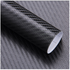 Gran oferta de fábrica, película de vinilo envolvente de fibra de carbono <span class=keywords><strong>3D</strong></span> súper transparente, pegatinas populares para coche en negro carbón - Product Image 4