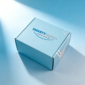 Boîte en carton rigide pour emballage cadeau avec impression de logo personnalisé, recyclable, pour aligneurs dentaires, boîte en papier dentaire transparente avec miroir - Product Image 1