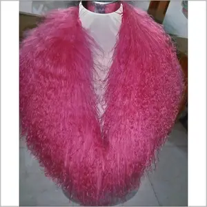 Factory Supply Customized Real Genuine Mongolian Lamb Fur Collar Tibetan Sheep Fur Collar Scarf For Hood