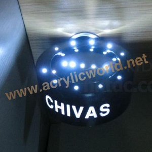 Custom Illuminated Wine Bottle <b>Stand</b> for 3 Bottles LED <b>Acrylic</b> Wine Display Rack - Product Image 3