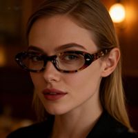 QSKY Montures de lunettes optiques de créateur, style œil de chat, petites, en acétate, pour hommes et femmes