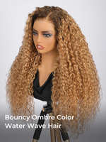 Perruque Lace Front 13x4 sans colle, Cheveux Humains Blond Ombré Ondulé, Raie Latérale, Style Bohème, Pré-coupée et Pré-épilée, Prête à Porter