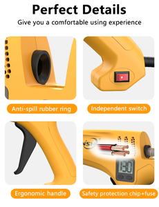 مسدس صناعي ، مسدس صمغ ساخن كهربائي قابل للتعديل بدرجة الحرارة ، تسخين مسبق سريع متين - Product Image 5