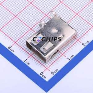 U-A-24DD-W-15 USB Connector Bent Lead Through Hole Connector Type-A USB 2.0 Female Right Angle Insert - Product Image 1