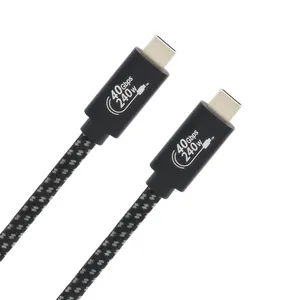 Güç kablo USB C 4.0 kablolar örgülü kablo 100W 40gbps süper hızlı hız ile