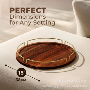 ถาดเค้กไม้ทรงกลมทำมือสำหรับจัดแสดงขนมหวานและเป็นพร็อพถ่ายรูป - Product Image 3