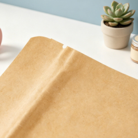 Sachets Doypack en papier kraft de qualité alimentaire avec fenêtre et fermeture éclair refermable, impression personnalisée acceptée pour café, snacks et thé