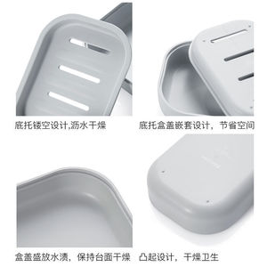 Rectangular Plastic Soap Dish 10.7x7.7cm With Drainage Slots Bathroom Use - Product Image 5