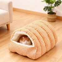 Coussin pour animaux de compagnie en peluche, semi-fermé, chaud, toutes saisons, universel, amovible, lavable, taille personnalisable