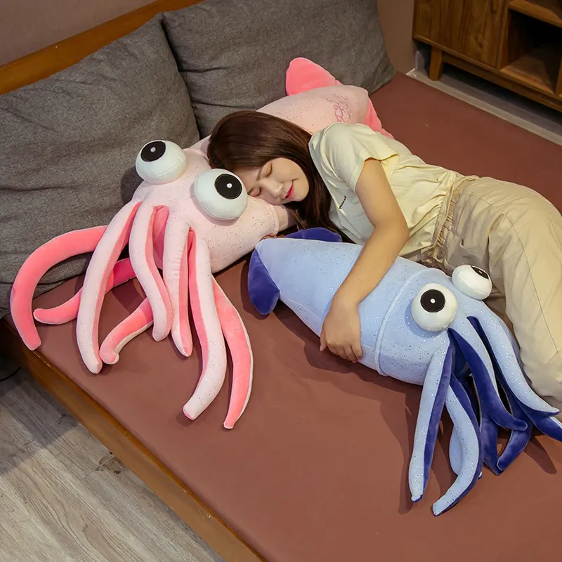 Özelleştirilmiş damla nakliye karikatür deniz ahtapot bebek yastık güzel kalamar peluş oyuncaklar yumuşak yastık.