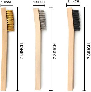 7.8 pouces <span class=keywords><strong>laiton</strong></span>/fil/Nylon brosses de <span class=keywords><strong>nettoyage</strong></span> en forme de brosse à dents en hêtre manche en bois brosse de détail pour le <span class=keywords><strong>nettoyage</strong></span> ménager lourd et léger - Product Image 3