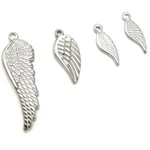 stainless steel jewelry fashion casting feather charms accessories findings collection for DIY pendant bracelet necklace