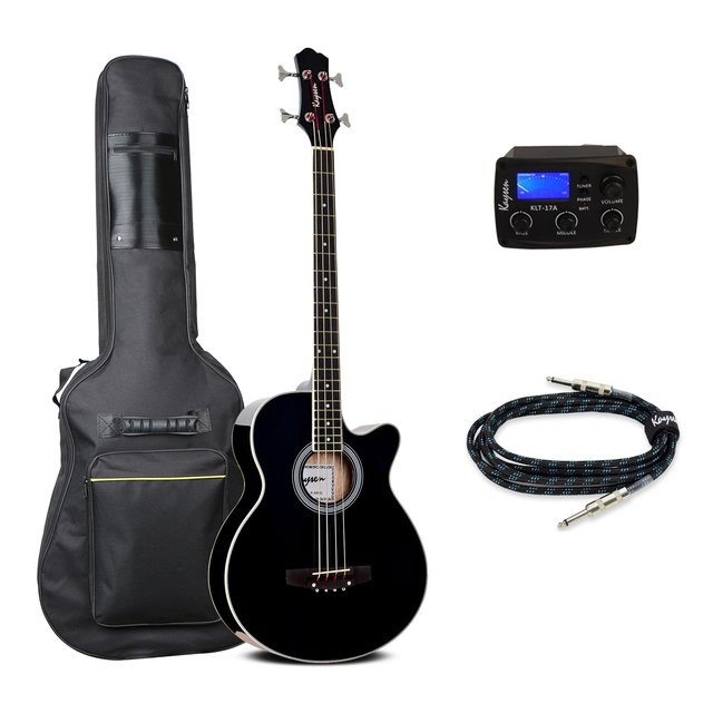 Musical Instruments Wooden Bass 4 String Semi Acoustic Electric Bass Guitar