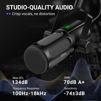 Microphone de studio cardioïde dynamique FIFINE Tank6, populaire pour la voix et la diffusion, microphone filaire Micro USB/XLR