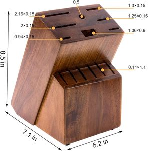 Bloc <span class=keywords><strong>à</strong></span> couteaux en <span class=keywords><strong>bois</strong></span> <span class=keywords><strong>à</strong></span> deux niveaux, 14 emplacements universels, support pour couteaux <span class=keywords><strong>de</strong></span> cuisine, rangement pour comptoir, couteaux <span class=keywords><strong>à</strong></span> manche noir avec <span class=keywords><strong>ciseaux</strong></span> - Product Image 2