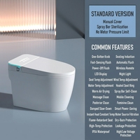 Toilette intelligente avec lavage instantané, séchage, désodorisation, antibactérienne, siphon en céramique inclus, double chasse d'eau, couvercle de siège de toilette
