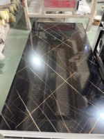 Panneau mural en PVC brillant UV avec feuille d'or, 3 mm, 1220*2440 mm, étanche, idéal pour les villas et les fonds de télévision – Direct Usine