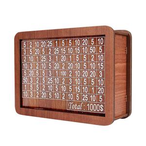 Ahşap kumbara para tasarruf para kutusu sayaç 1000 USD kişiselleştirilmiş Diy banka çocuklar yetişkinler için tasarruf hedefi - Product Image 1