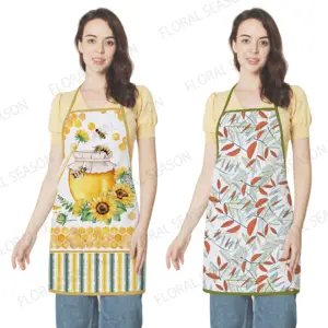 Bulk Price Polyester Digital Printed Kitchen Aprons Home Textile Set