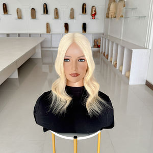 Topper de Cabello Humano Ondulado Rubio Duradero y Transpirable de Fábrica al por Mayor, 14-18 Pulgadas, 5*6 Mono Topper de Alta Calidad # 60 Colores - Product Image 3