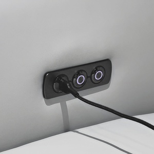 Sofá Reclinable Eléctrico Moderno y Lujoso Personalizable, Sofá <span class=keywords><strong>Cama</strong></span> Seccional de Cuero PU/Cuero Vacuno, Diseño Cómodo y Moderno para Sala de Estar - Product Image 3
