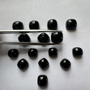 Pierre précieuse en onyx noir naturel, cabochon coussin, qualité AAA, poli à la main, pierres en vrac de 4 mm à 20 mm pour la fabrication de bijoux de luxe - Product Image 1