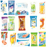 Sachet thermorétractable personnalisé en PP CPE biodégradable imprimé en héliogravure, à trois soudures latérales, pour emballage de bâtonnets glacés, qualité alimentaire, anti-fuite et anti-humidité