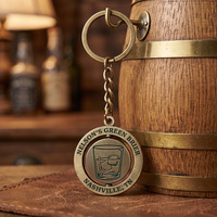 Porte-clés personnalisé de haute qualité avec logo, en alliage de zinc émaillé, laiton antique, porte-clés rotatif avec logo pour souvenir