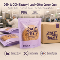 Sacs d'emballage pour biscuits imprimés sur mesure, qualité alimentaire, avec fenêtre transparente, thermoscellables, pour boulangerie, biscuits, en-cas