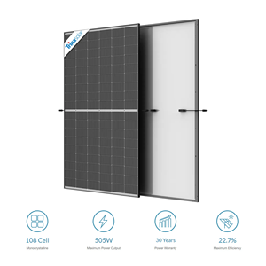Trina TSM-NEG18R.25 Năng Lượng Mặt Trời Vertex S + 505W Monofacial Kính Kép PV Module Tất Cả Các Màu Đen Năng Lượng Mặt Trời Bảng Điều Khiển - Product Image 2