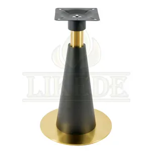 Hot Sale Entry Luxus moderne modische Messing Gold schwarz gebürstet runde Inox konische Edelstahl Tisch fuß